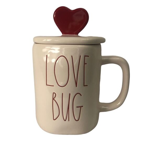 Rae Dunn LOVE BUG mug with heart topper - Picture 2 of 3